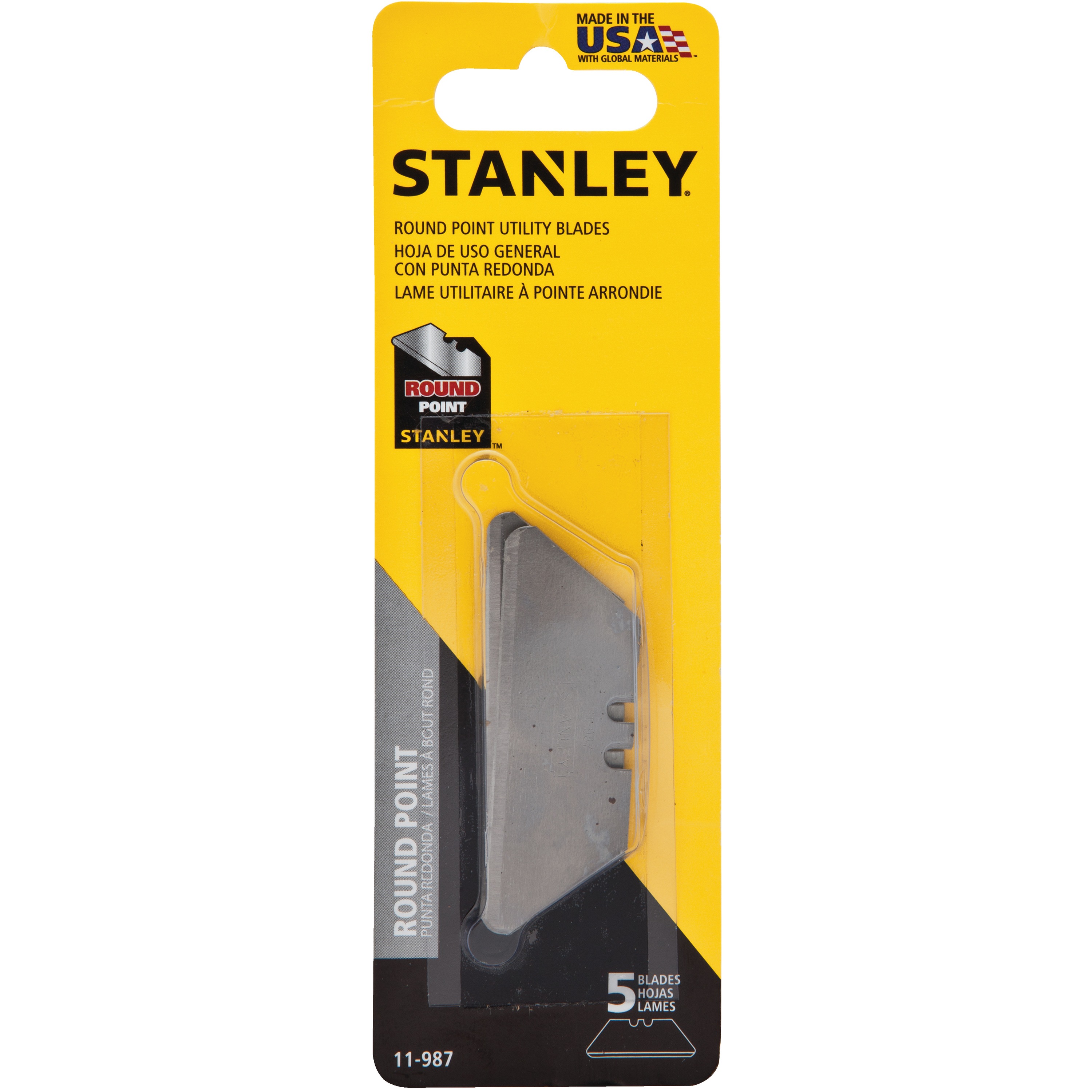 Round-Point Utility Blade - 5 Pack - 11-987 | STANLEY Tools