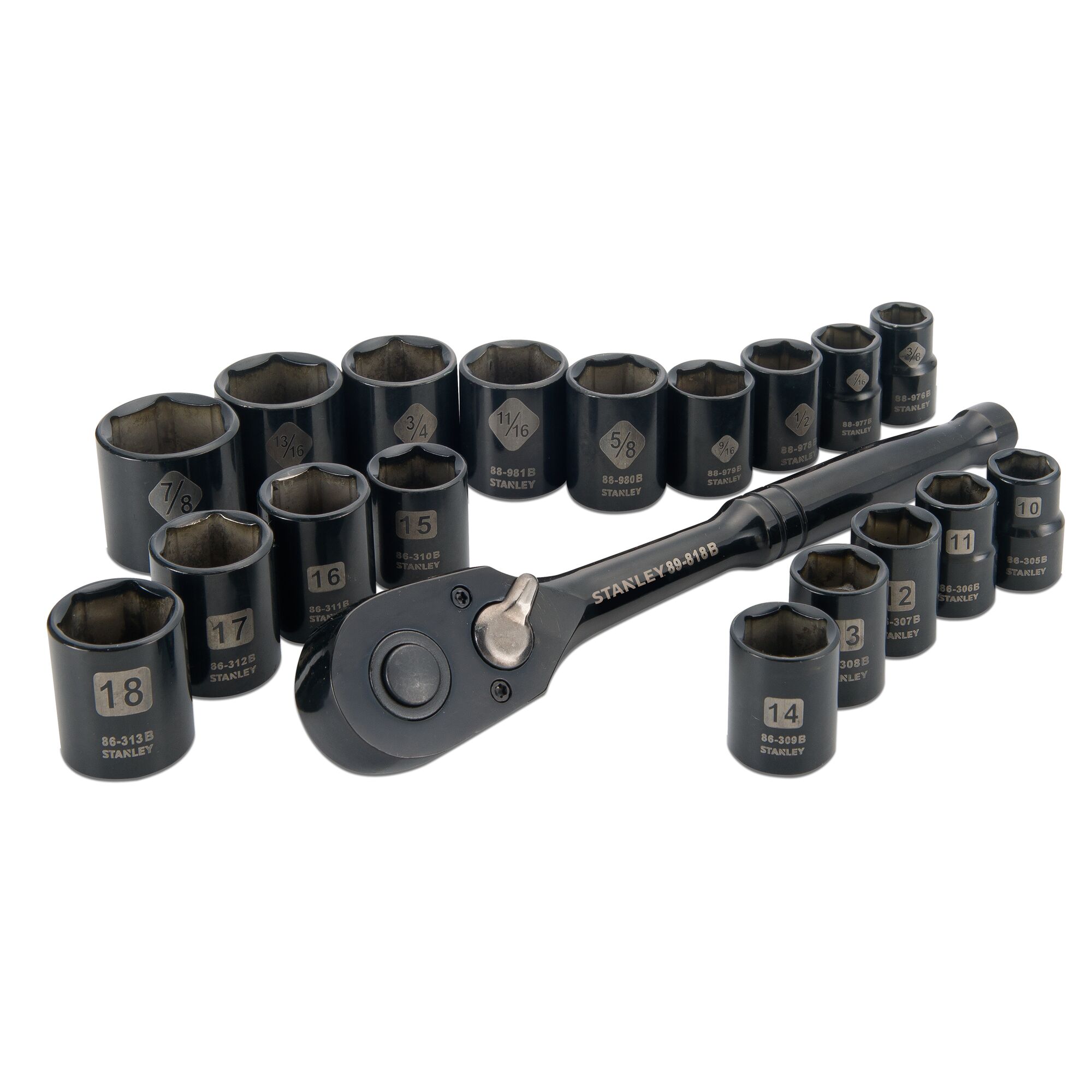 Black chrome outlet socket set