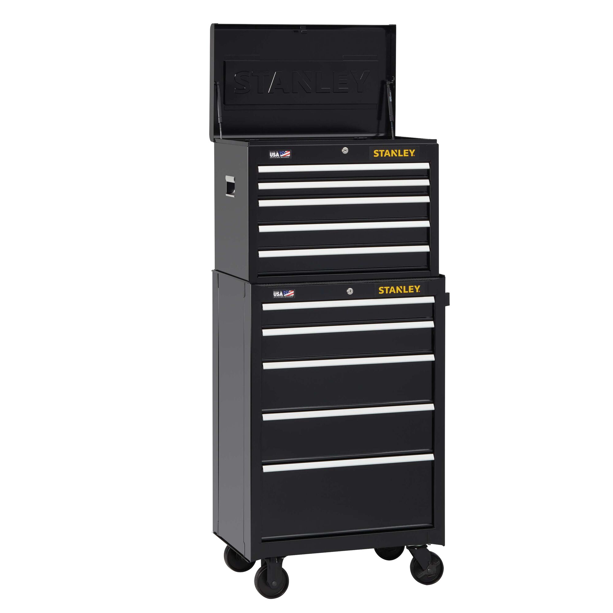 Stanley 5 drawer rolling tool chest and cabinet deals combination